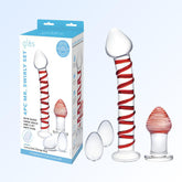 Gläs Mr. Swirly Set with Glass Kegel Balls and 3.25" Butt Plug (4 Piece Set)